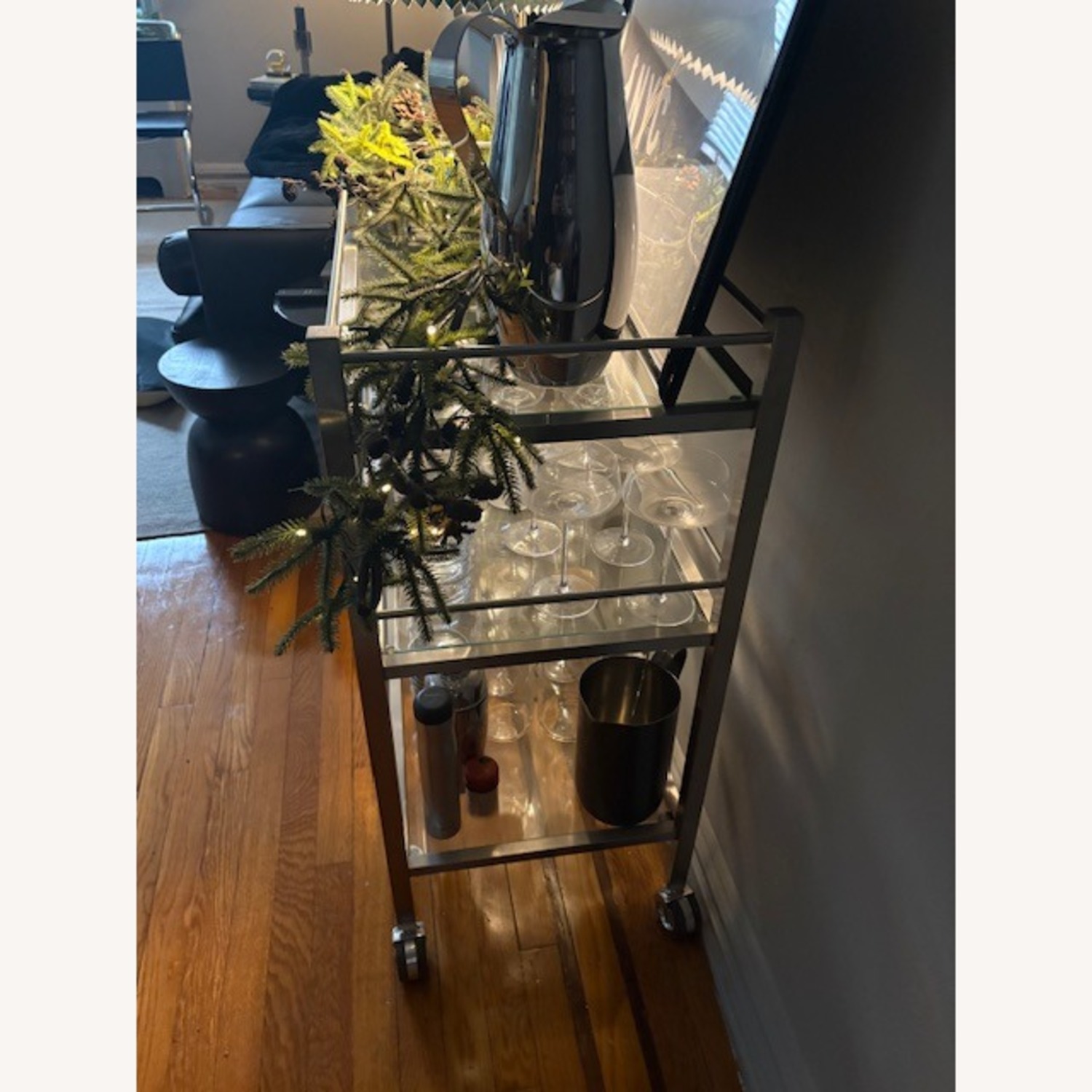 Room & Board Brixton Silver Metal Bar Cart - image-4
