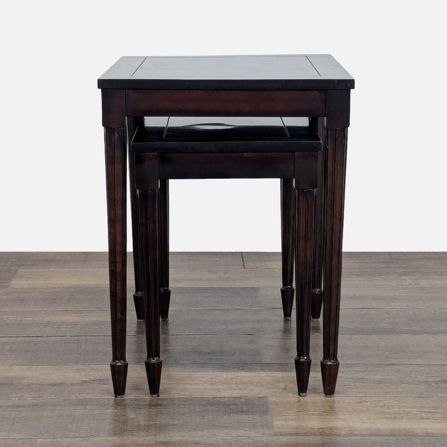 Set of Two Wood Nesting Tables - image-2