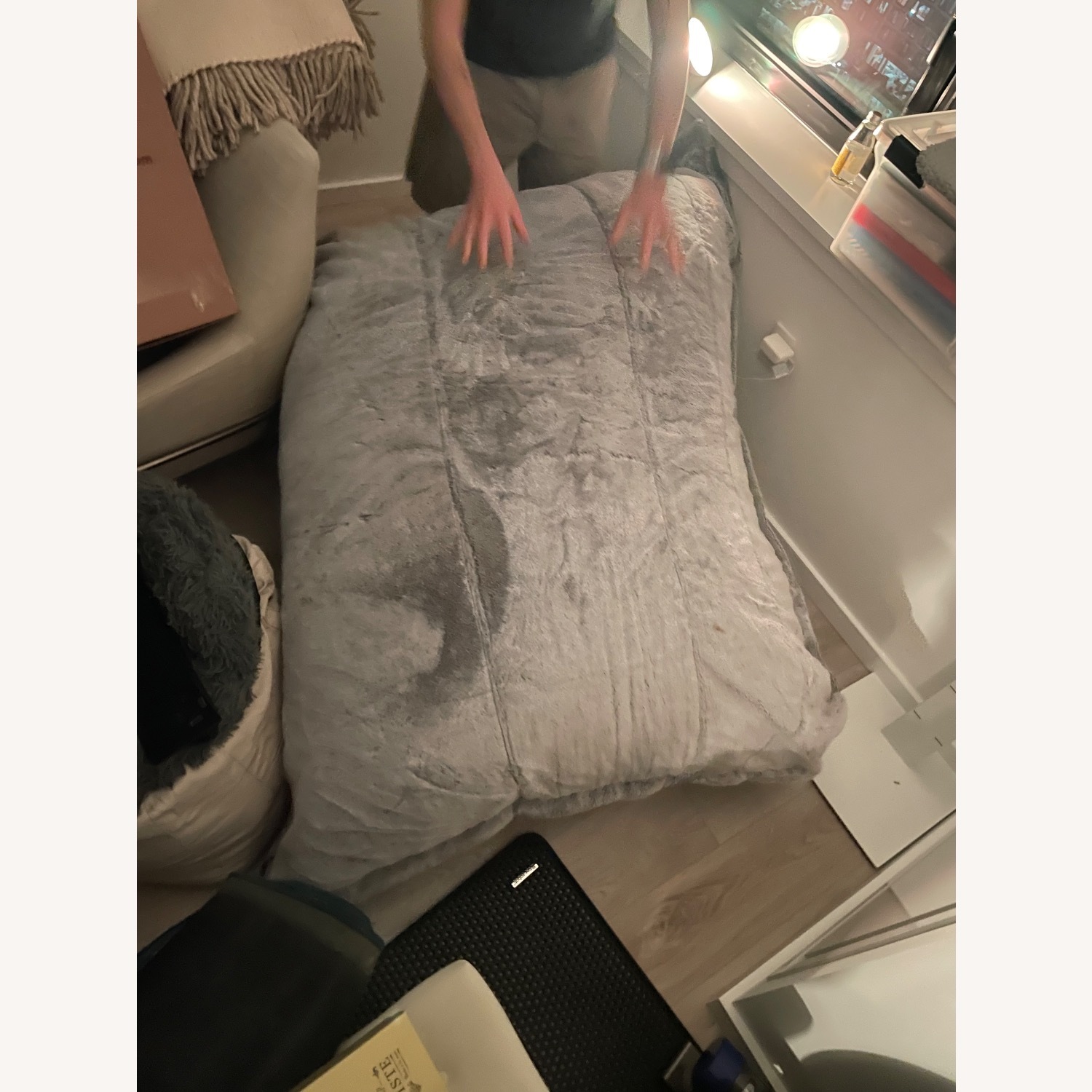 LoveSac Pillowsac Light Gray Fabric Armchair - image-3