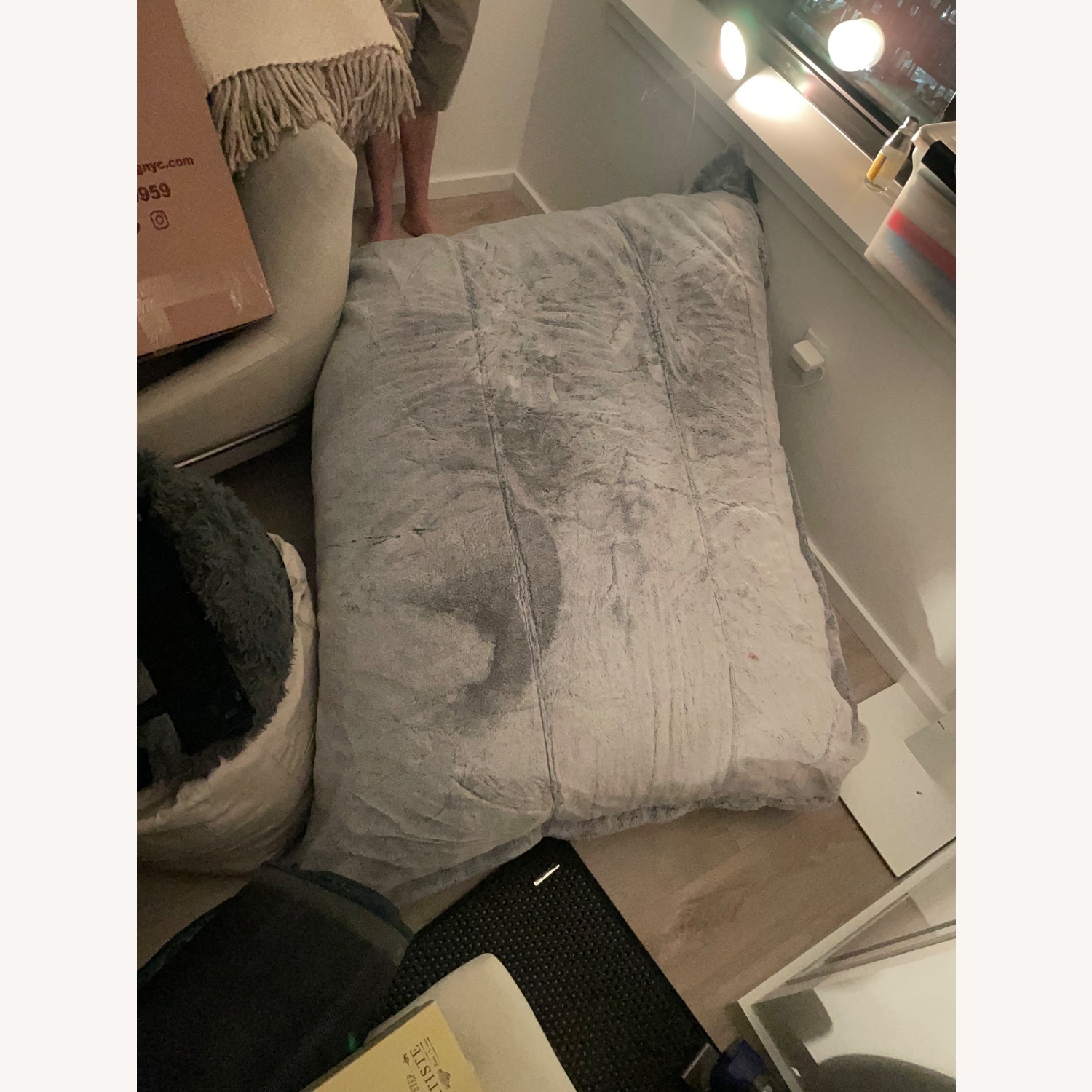 LoveSac Pillowsac Light Gray Fabric Armchair - image-2