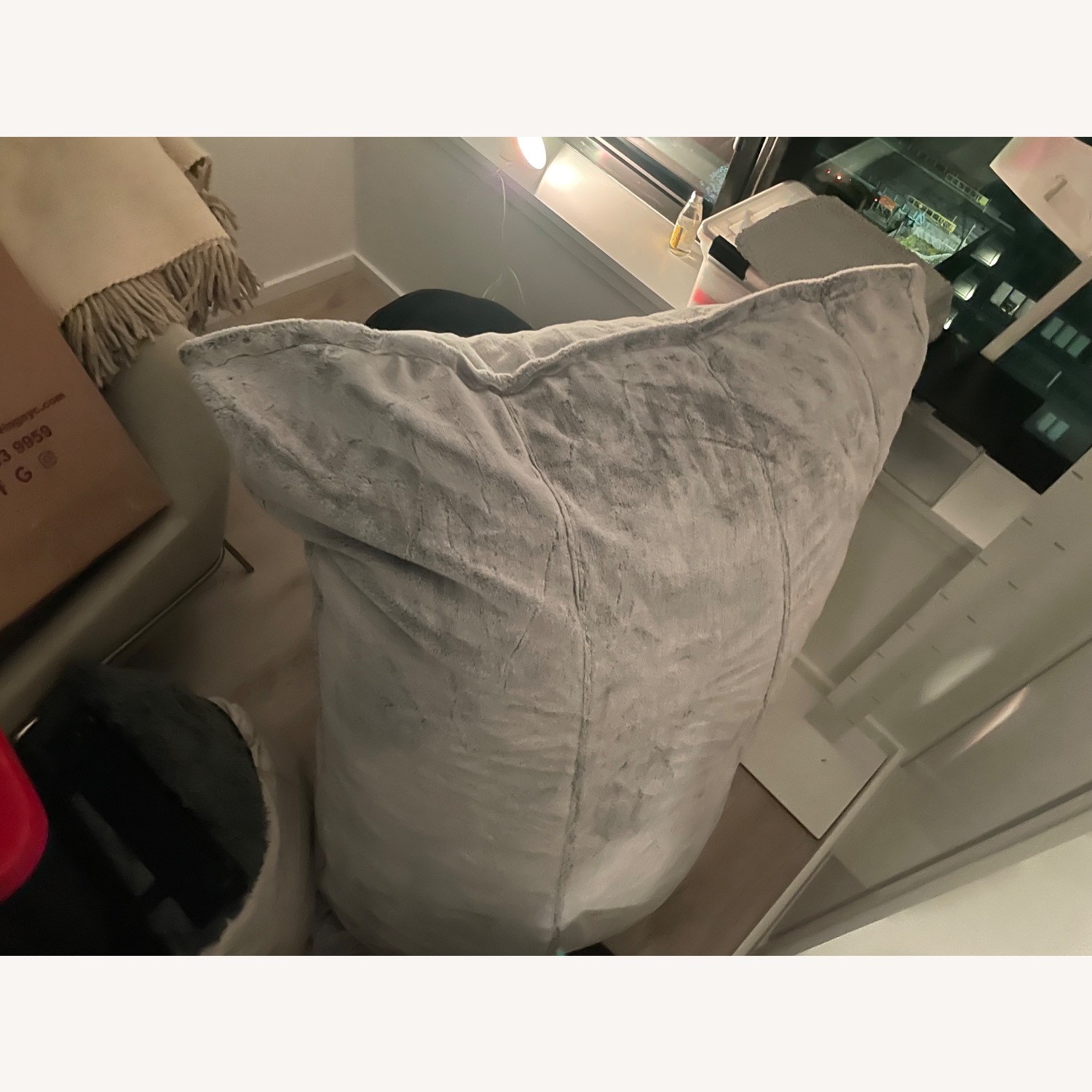 LoveSac Pillowsac Light Gray Fabric Armchair - image-0