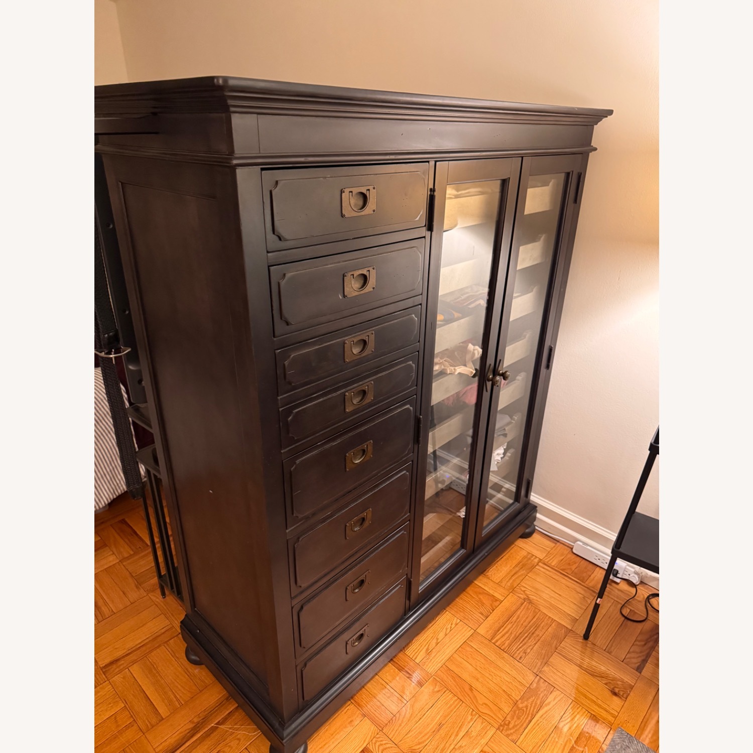 Universal Furniture Postscript Dark Brown Wood Armoire - image-1