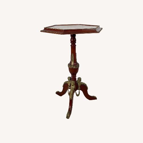 Used Decorative Pedestal Table with Figural Brass for sale on AptDeco