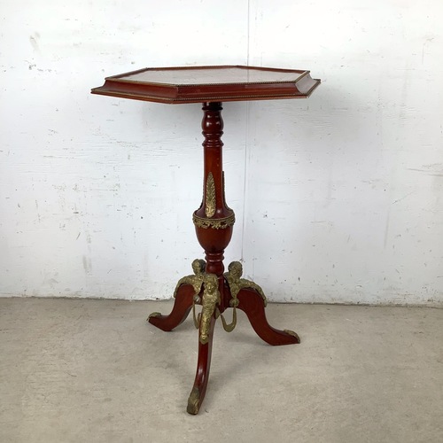 Used Decorative Pedestal Table with Figural Brass for sale on AptDeco