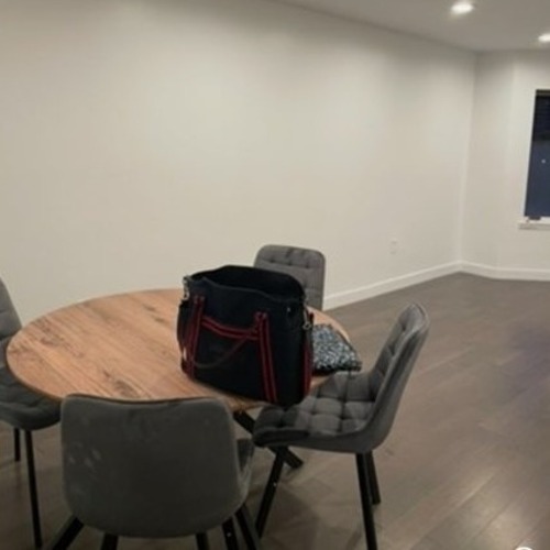 Used Amazon Dark Brown Wood Dining Table for sale on AptDeco