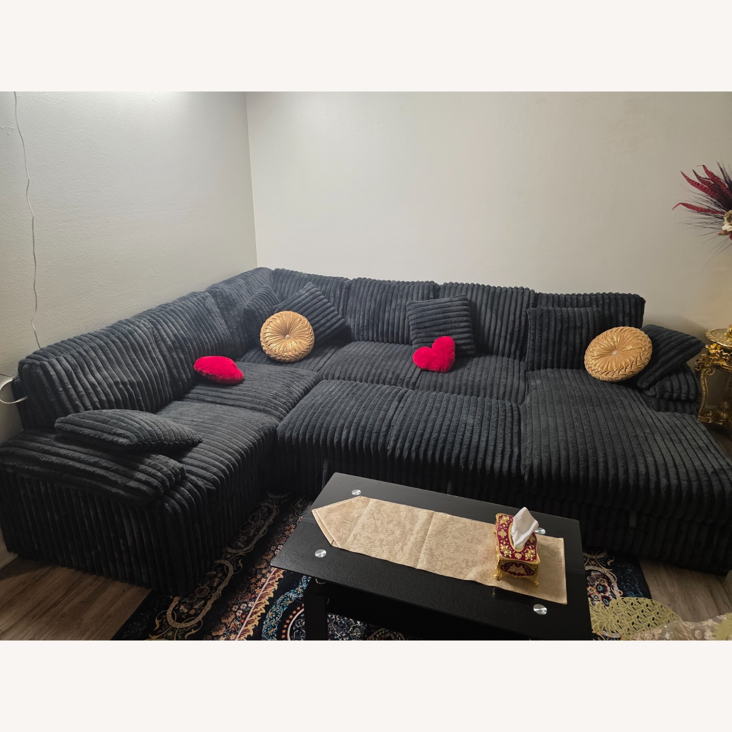 Midnight-Madness 4-Piece Sectional with Chaise - image-5