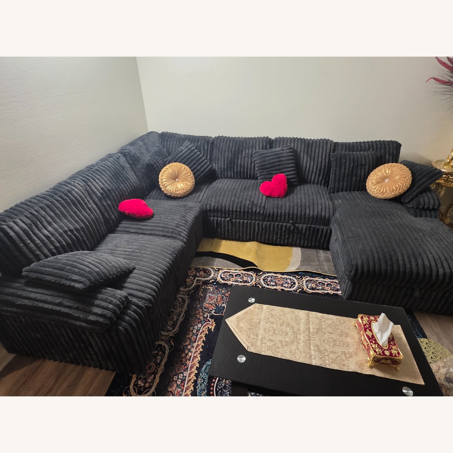 Midnight-Madness 4-Piece Sectional with Chaise - image-1