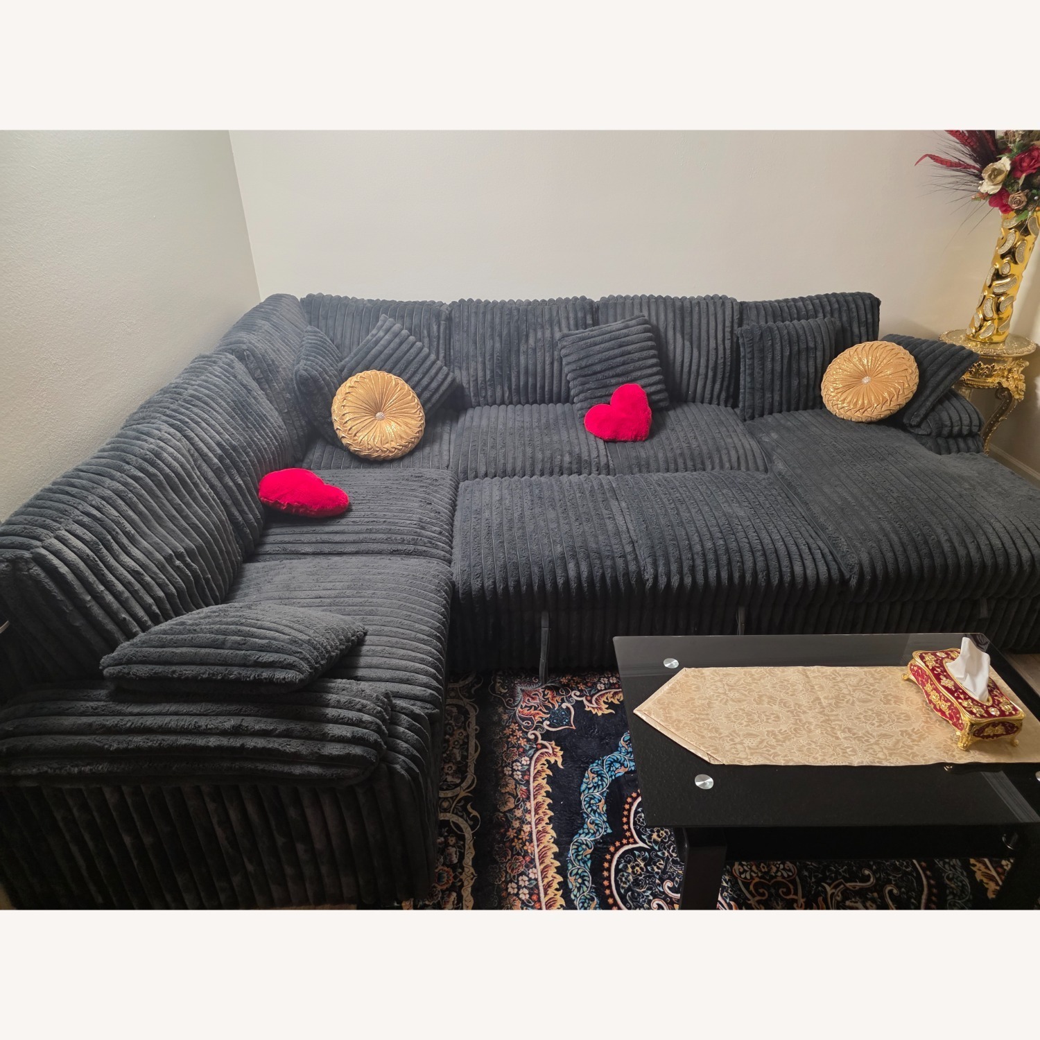 Midnight-Madness 4-Piece Sectional with Chaise - image-7