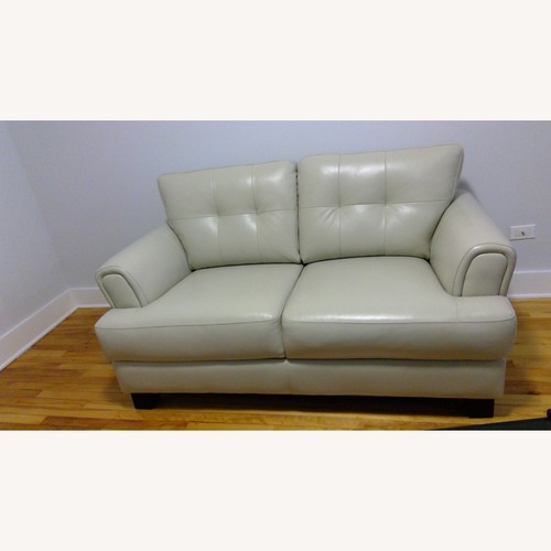 Used Raymour & Flanigan Diego Leather Loveseat  for sale on AptDeco