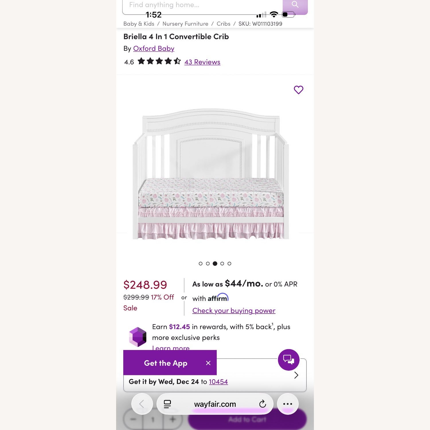 Briella 4-1 Convertible Crib White Wood Crib - image-7