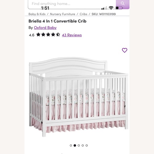 Used Briella 4-1 Convertible Crib White Wood Crib for sale on AptDeco