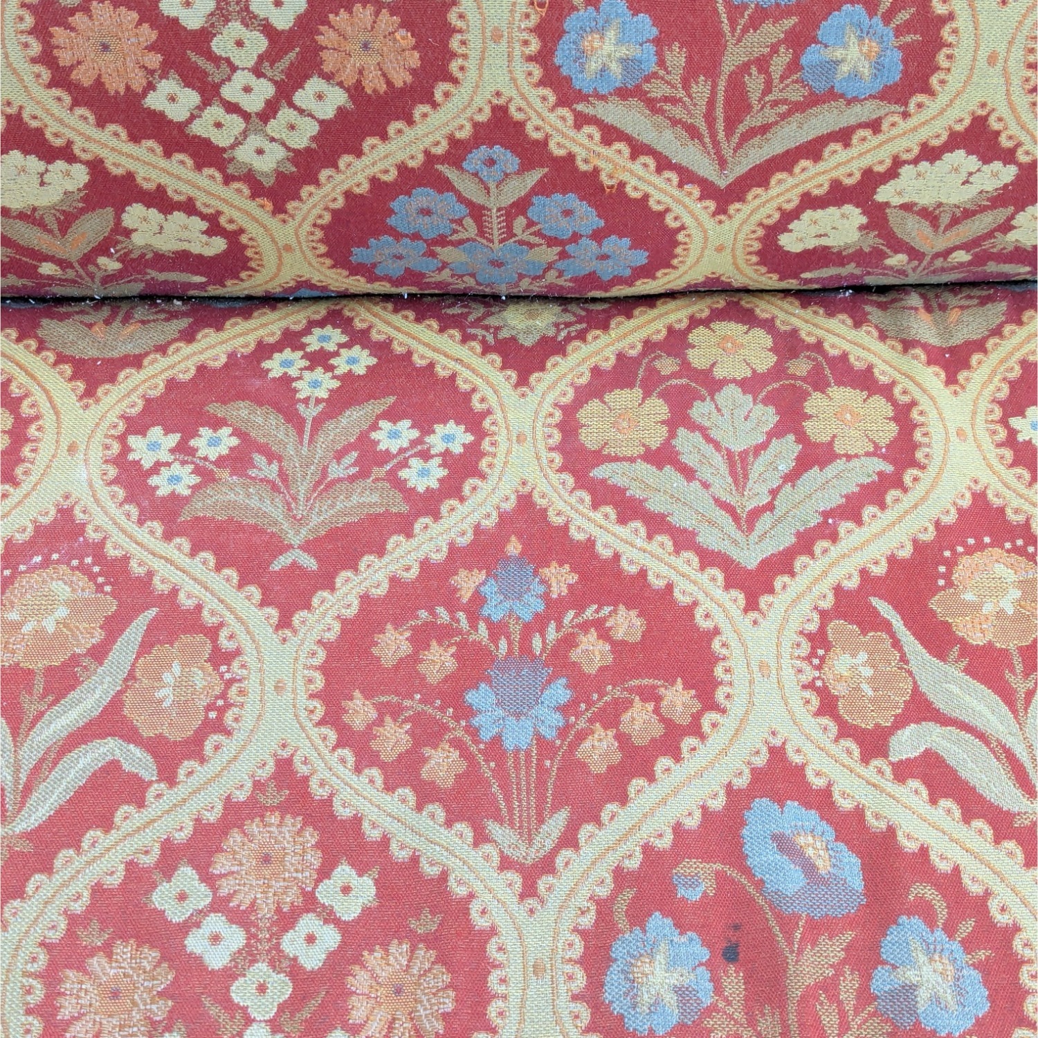 Bench with Rolled Back and Piping on Wood Legs	 - image-5