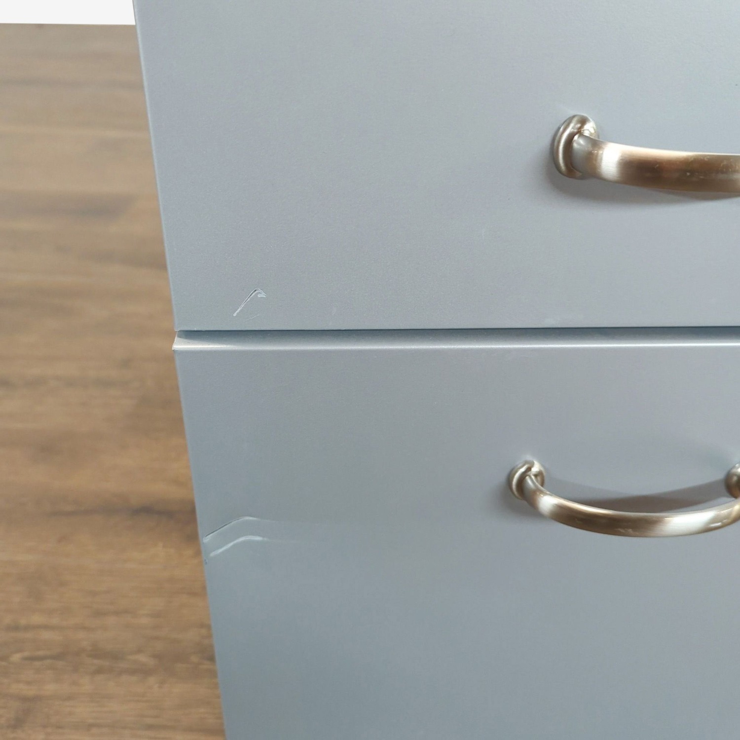 2-Drawer Mobile File Cabinet with Blue Cushion Top - image-2