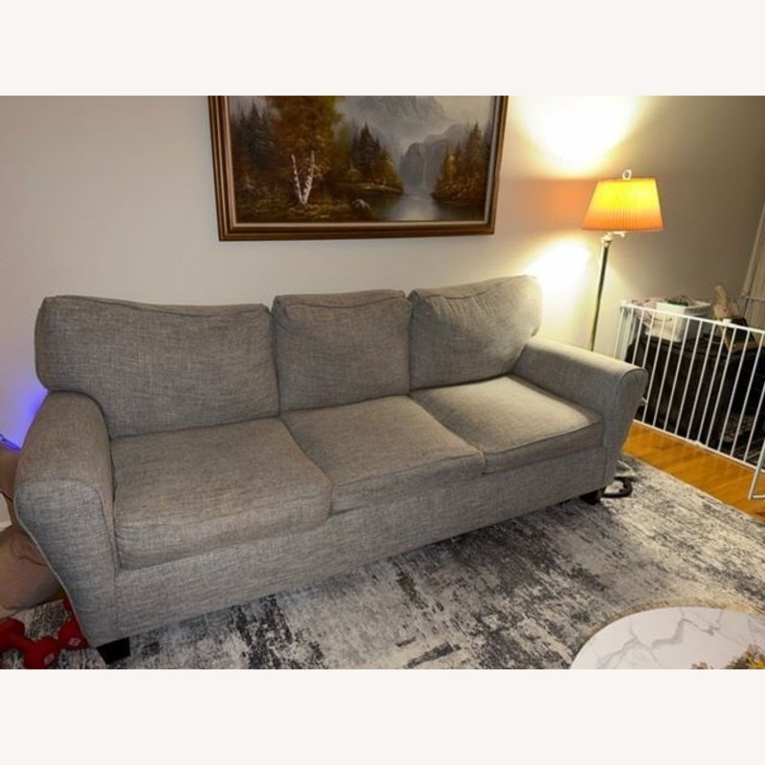 Wayfair 3-Seat Light Gray Fabric Sofa - image-1