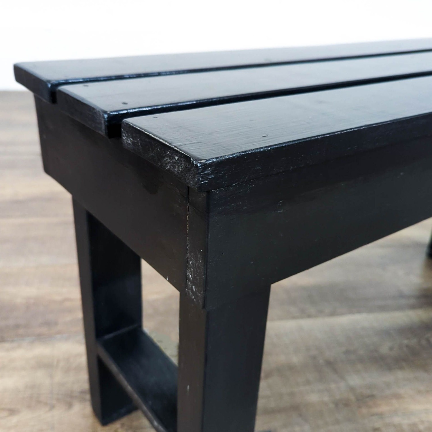 Three Plank Wood Bench - image-1