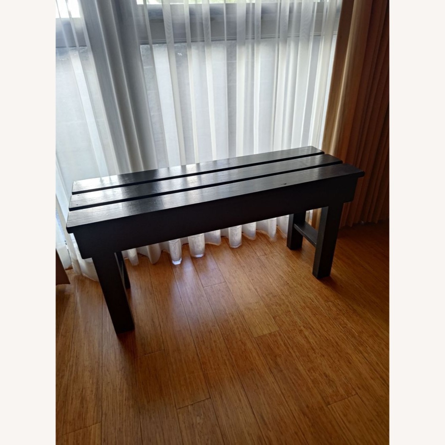 Three Plank Wood Bench - image-3