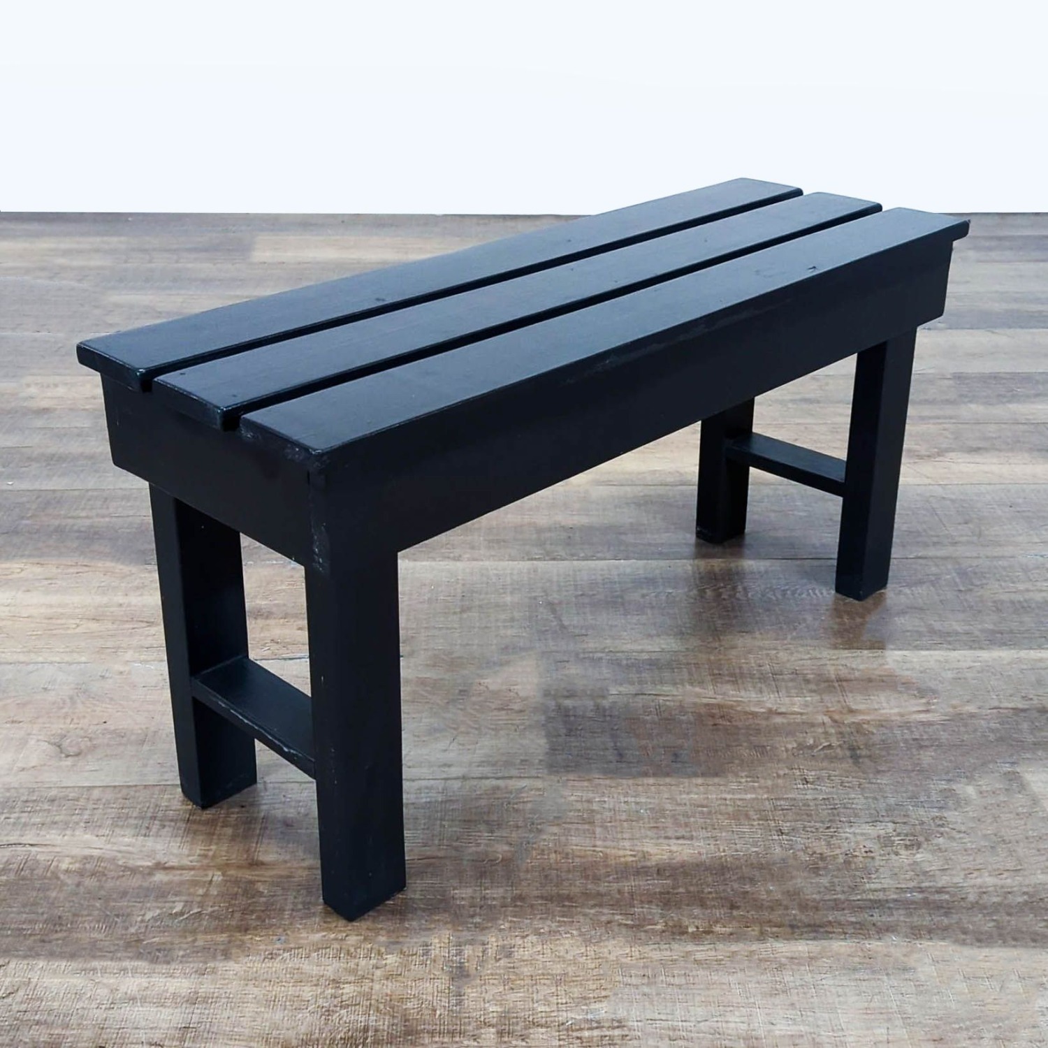 Three Plank Wood Bench - image-0