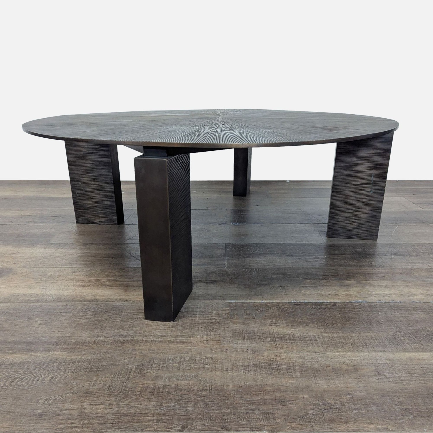 Sunburst Textured Metal Coffee Table	 - image-3