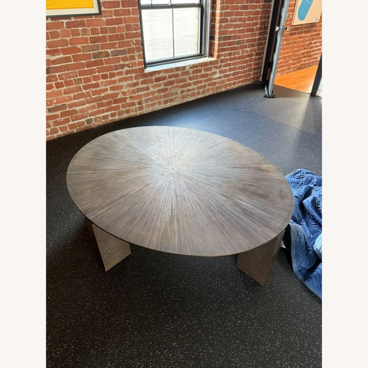 Sunburst Textured Metal Coffee Table	 - image-1