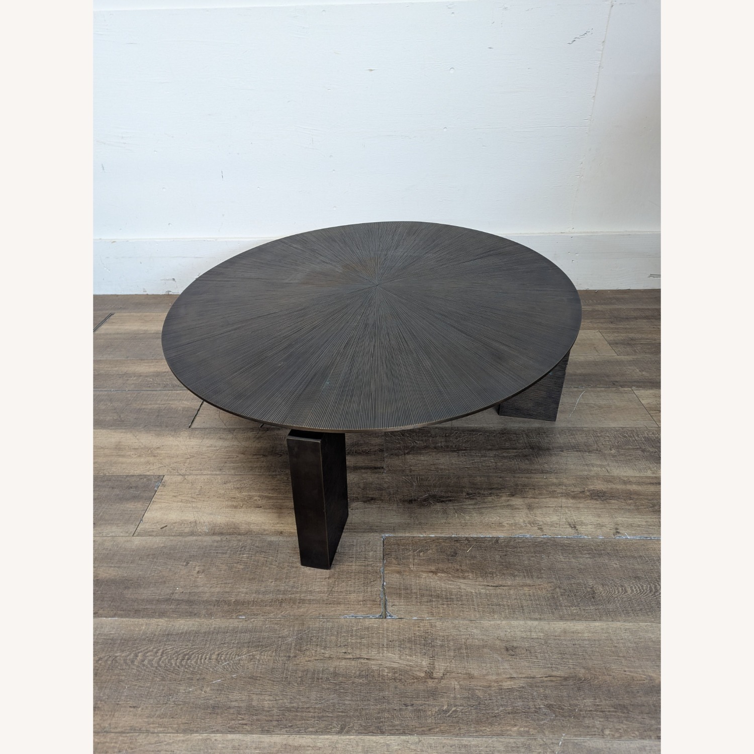 Sunburst Textured Metal Coffee Table	 - image-7
