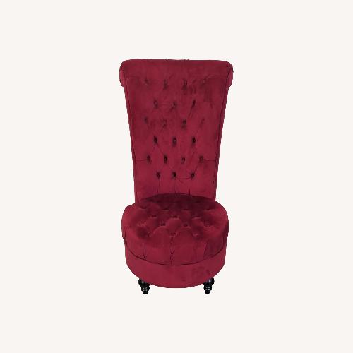 Used Modern High Back Accent Chair in Red Velvet	 for sale on AptDeco