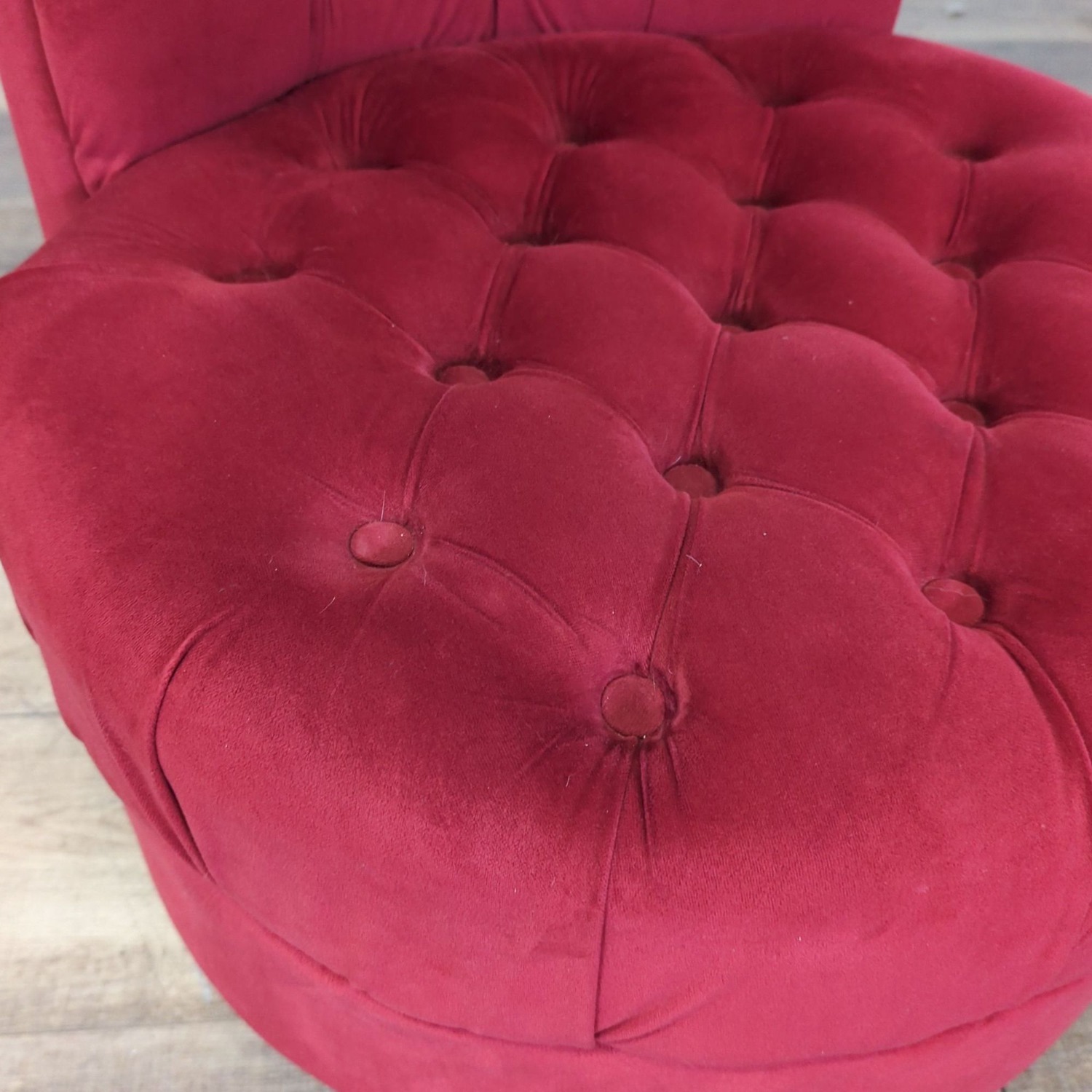 Modern High Back Accent Chair in Red Velvet - image-4