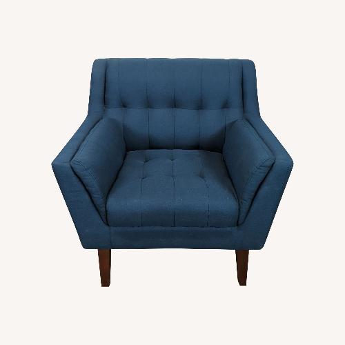 Used Mid-Century Style Navy Accent Chair	 for sale on AptDeco