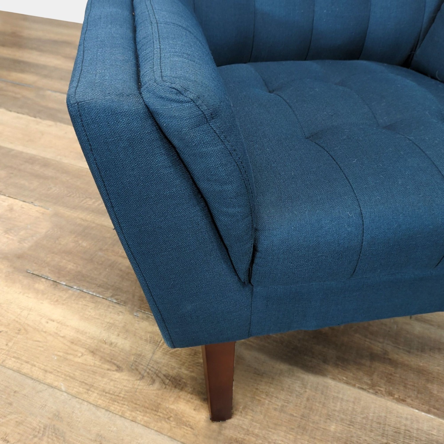 Mid-Century Style Navy Accent Chair - image-5