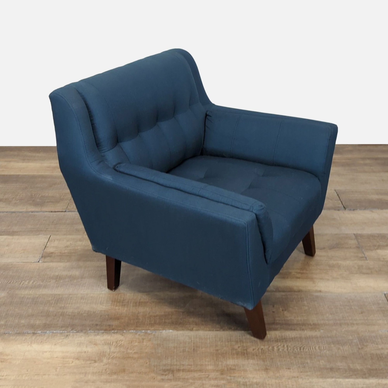 Mid-Century Style Navy Accent Chair - image-2