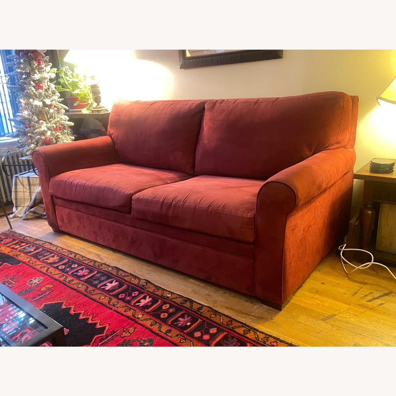 Macy's Radford Red Fabric Sleeper Sofa - image-1