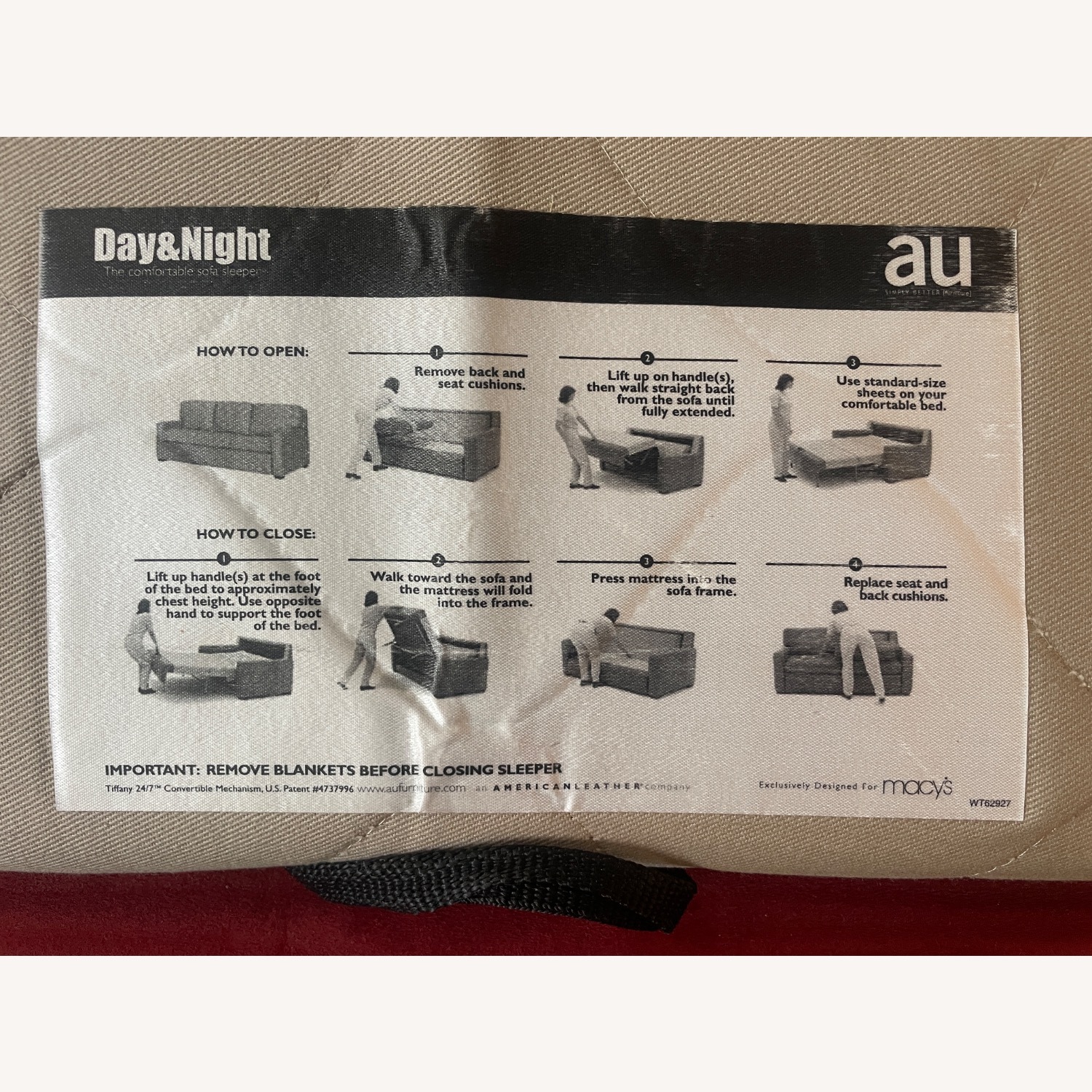 Macy's Radford Red Fabric Sleeper Sofa - image-6