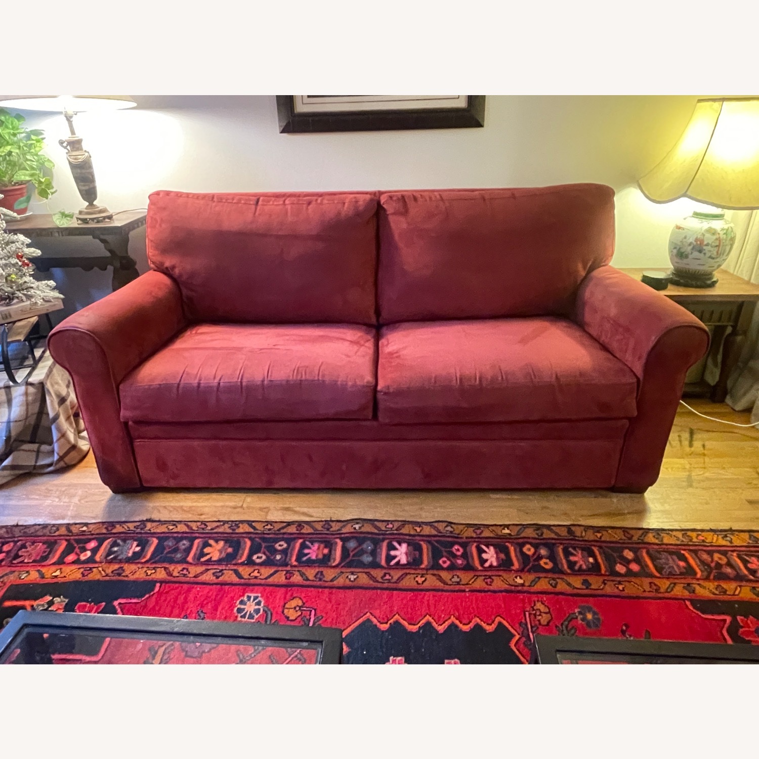 Macy's Radford Red Fabric Sleeper Sofa - image-2
