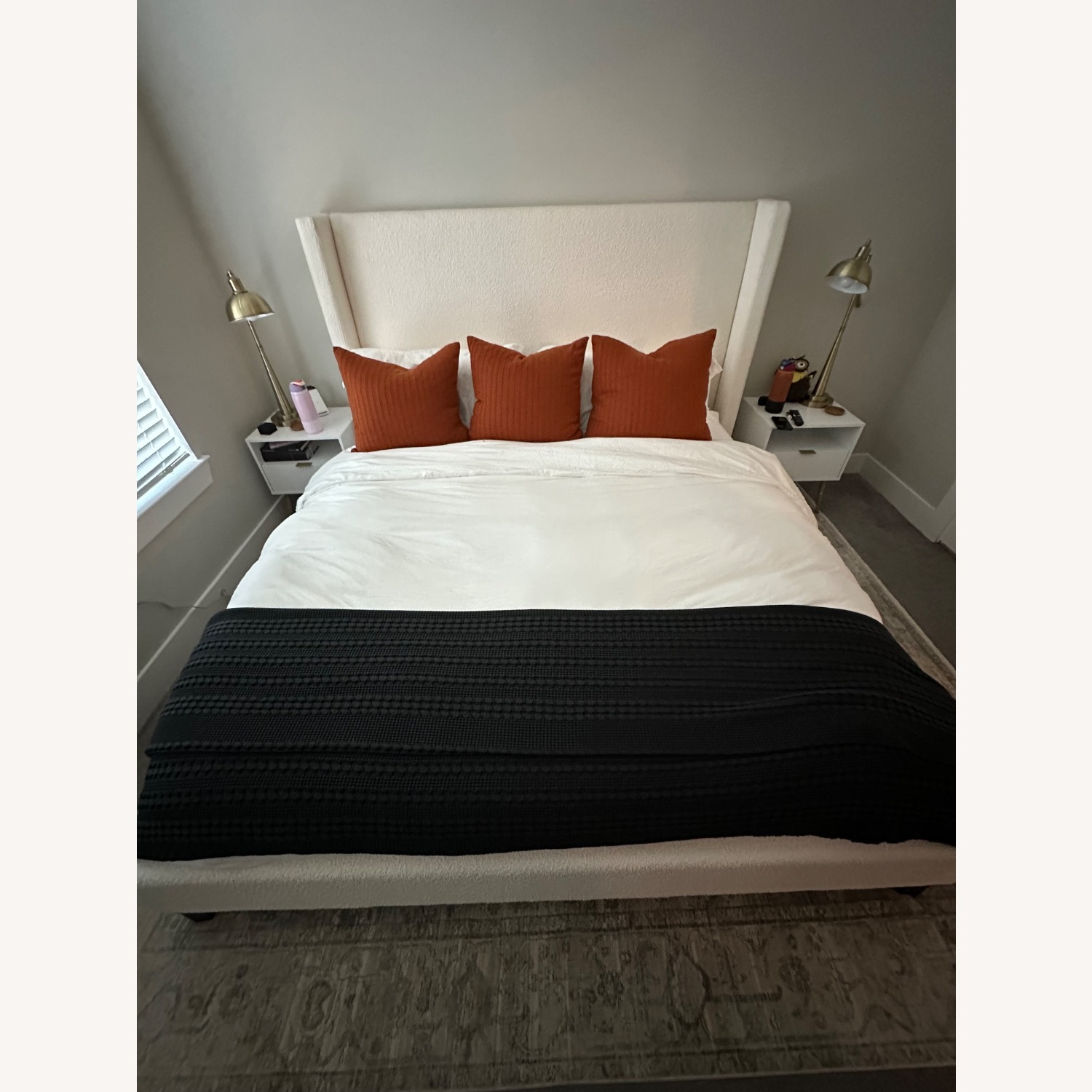 Alena Beige Upholstered King Bed - image-1