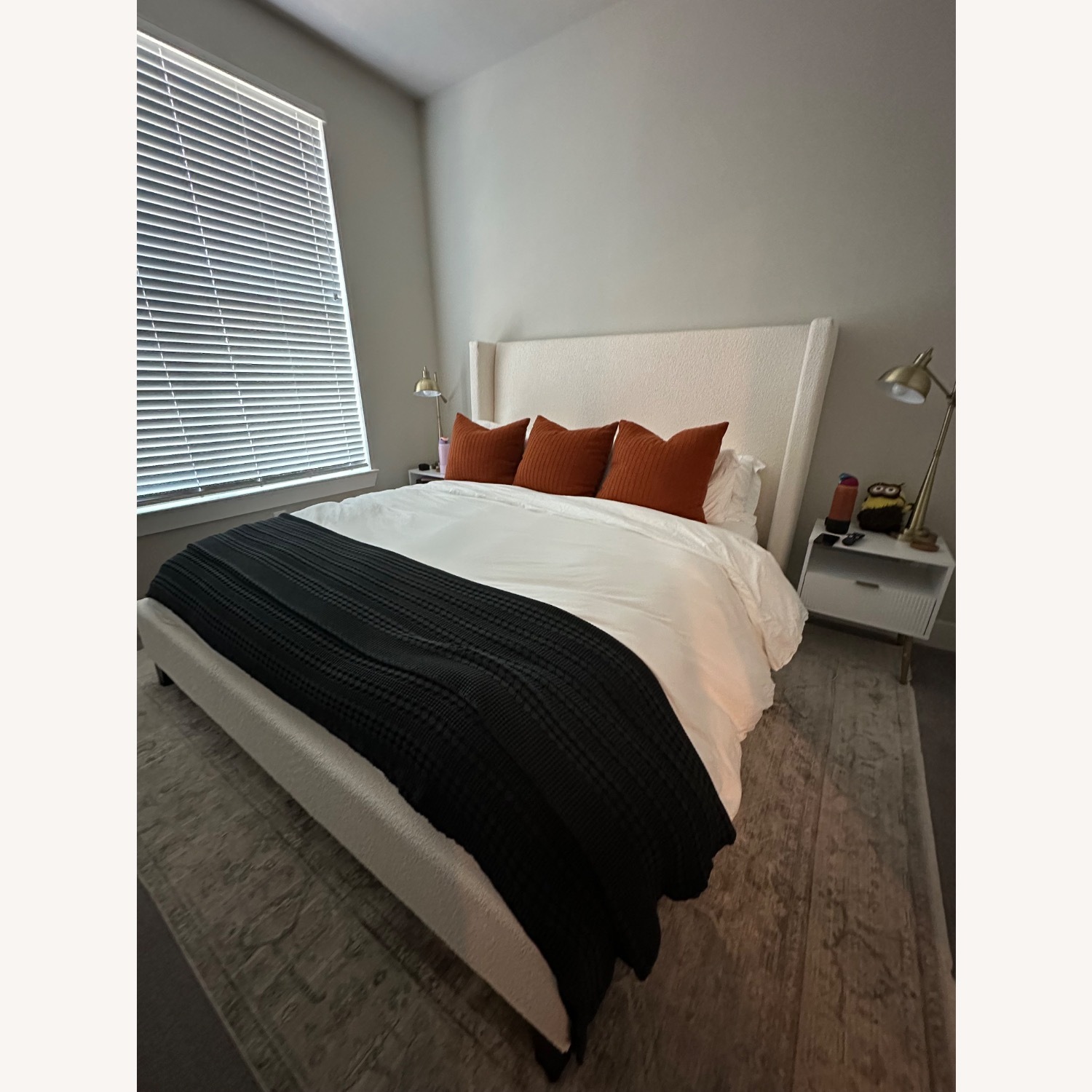 Alena Beige Upholstered King Bed - image-2