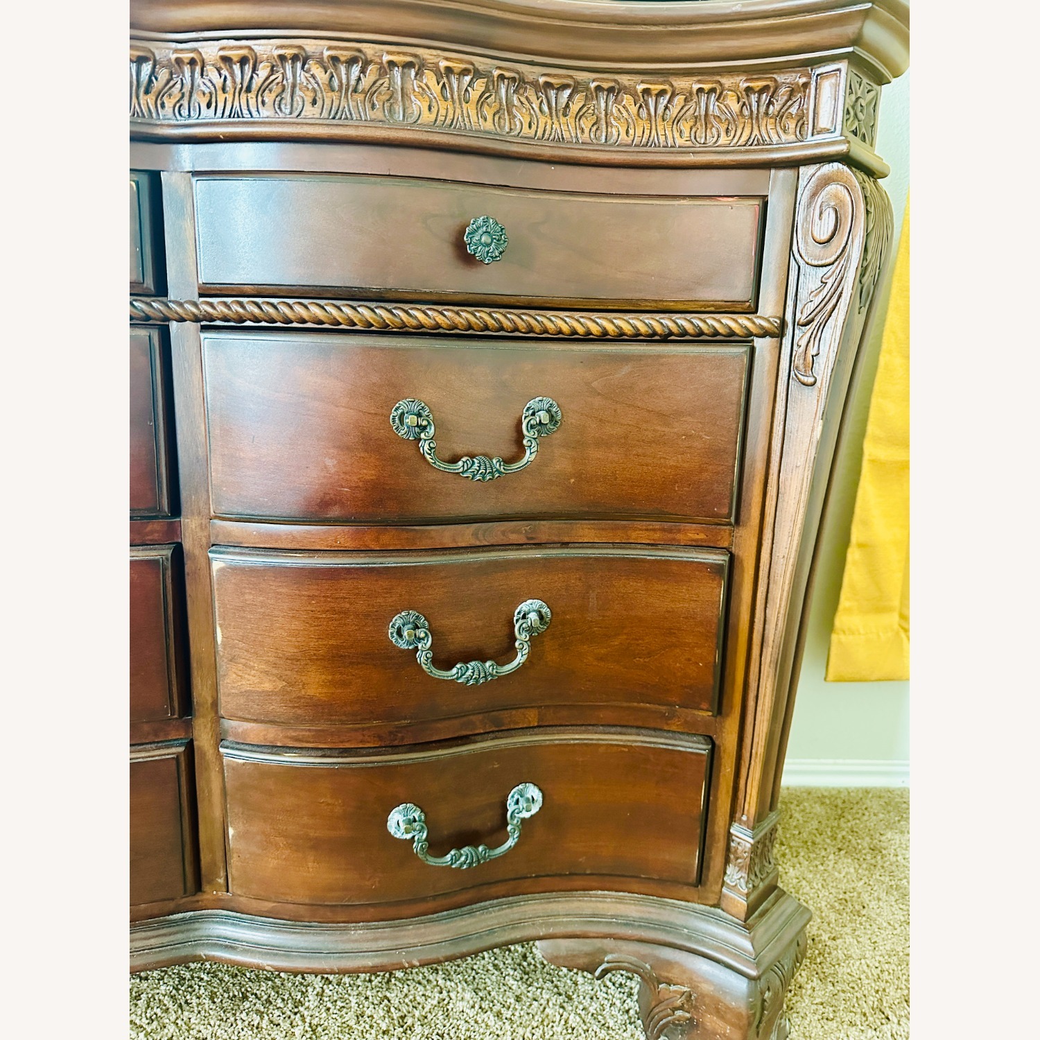 Wood with Top Marble Dresser - image-7