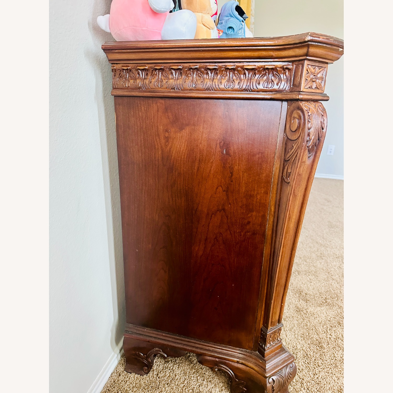 Wood with Top Marble Dresser - image-5