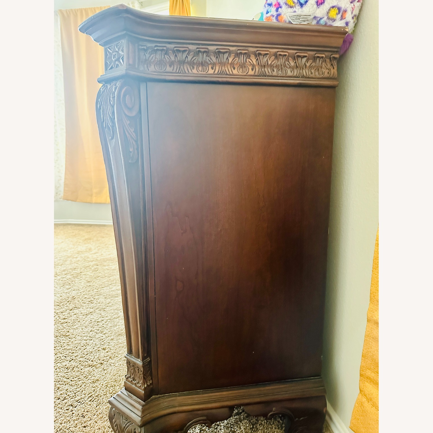 Wood with Top Marble Dresser - image-6