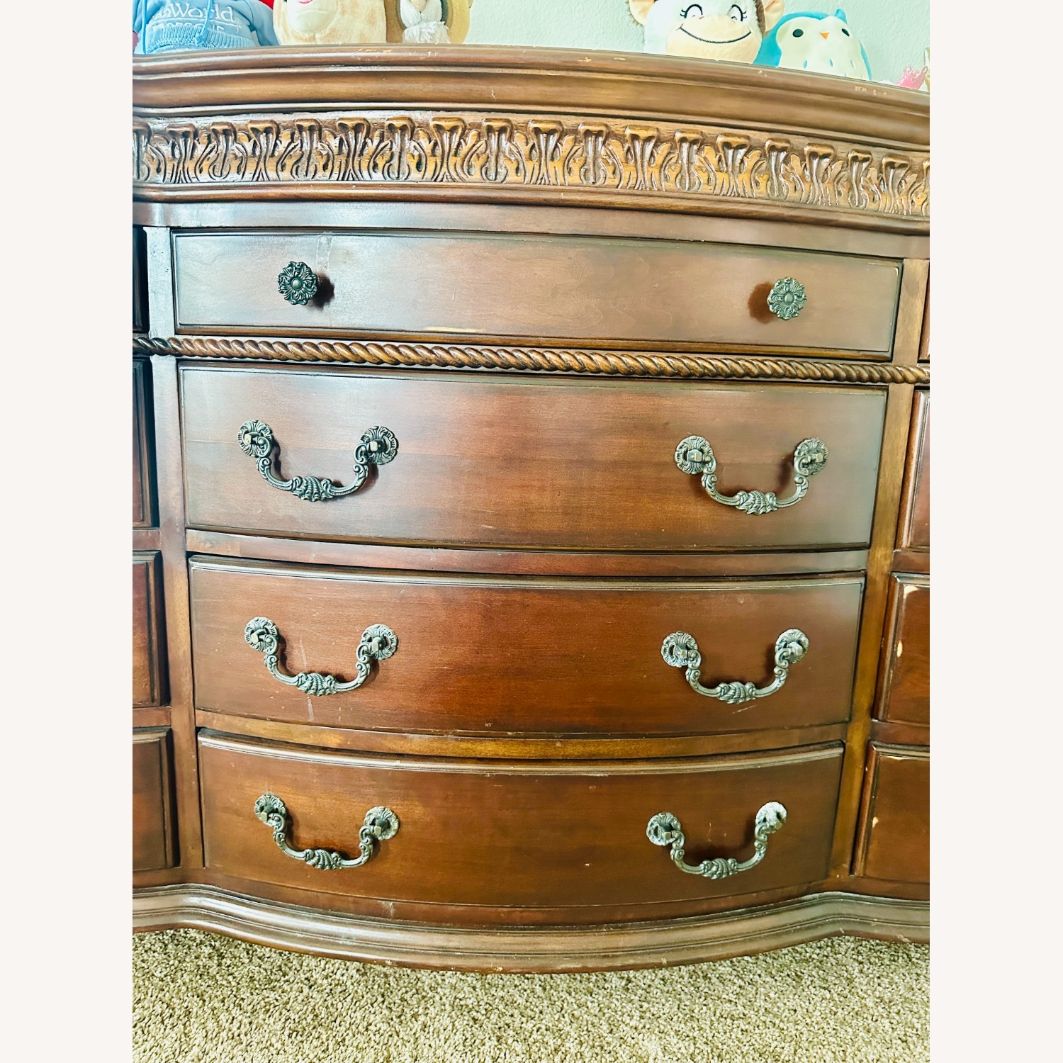 Wood with Top Marble Dresser - image-8