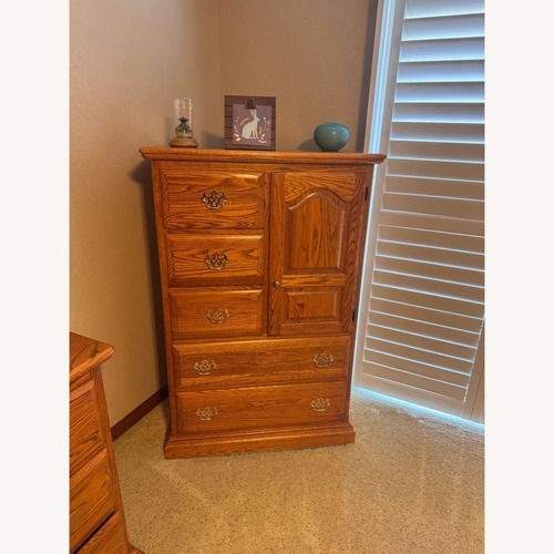 Used Classic Oak Chest with Cabinet for sale on AptDeco