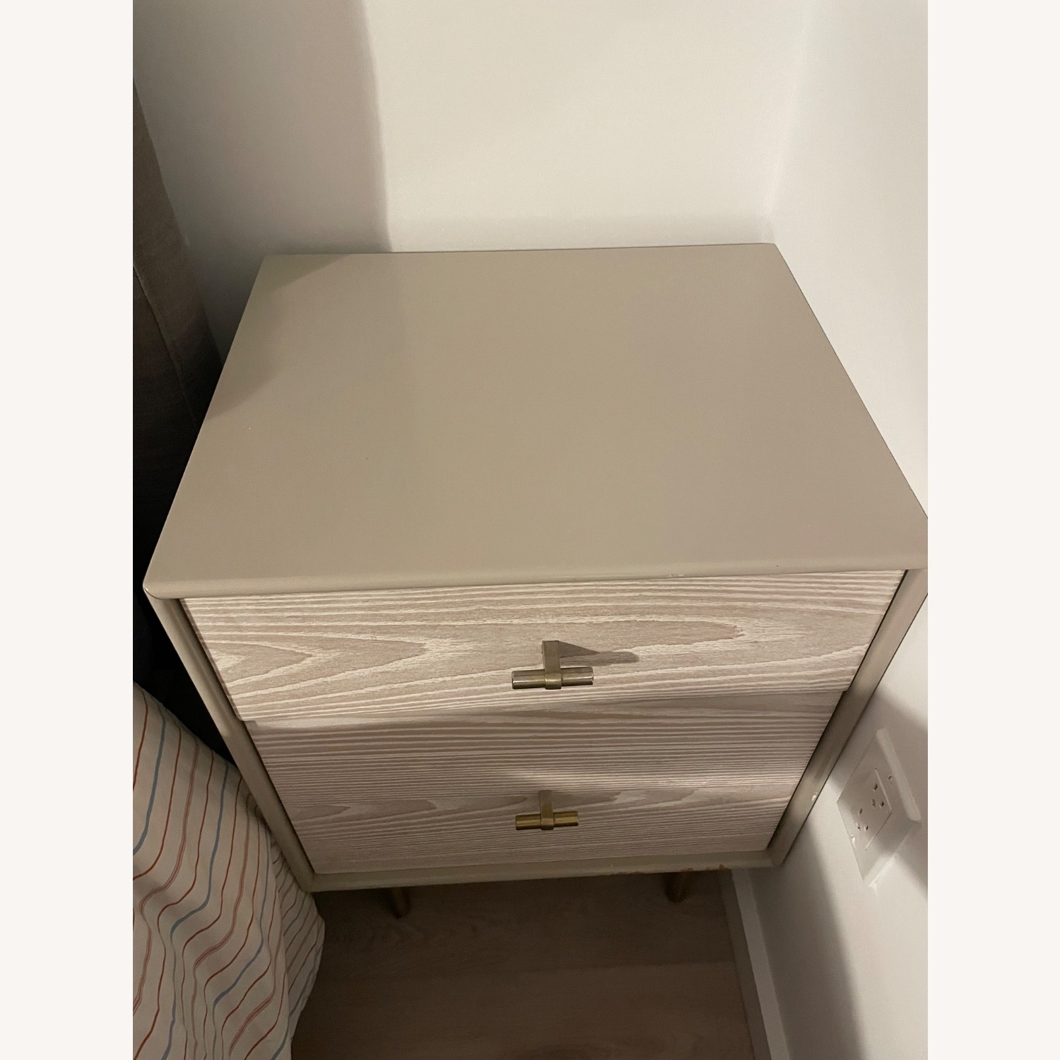 West Elm Modernist Wood & Lacquer Nightstand (19") - Winter Wood, Set of 2 - image-2