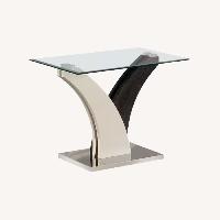 Furniture of America Glass Side Table
