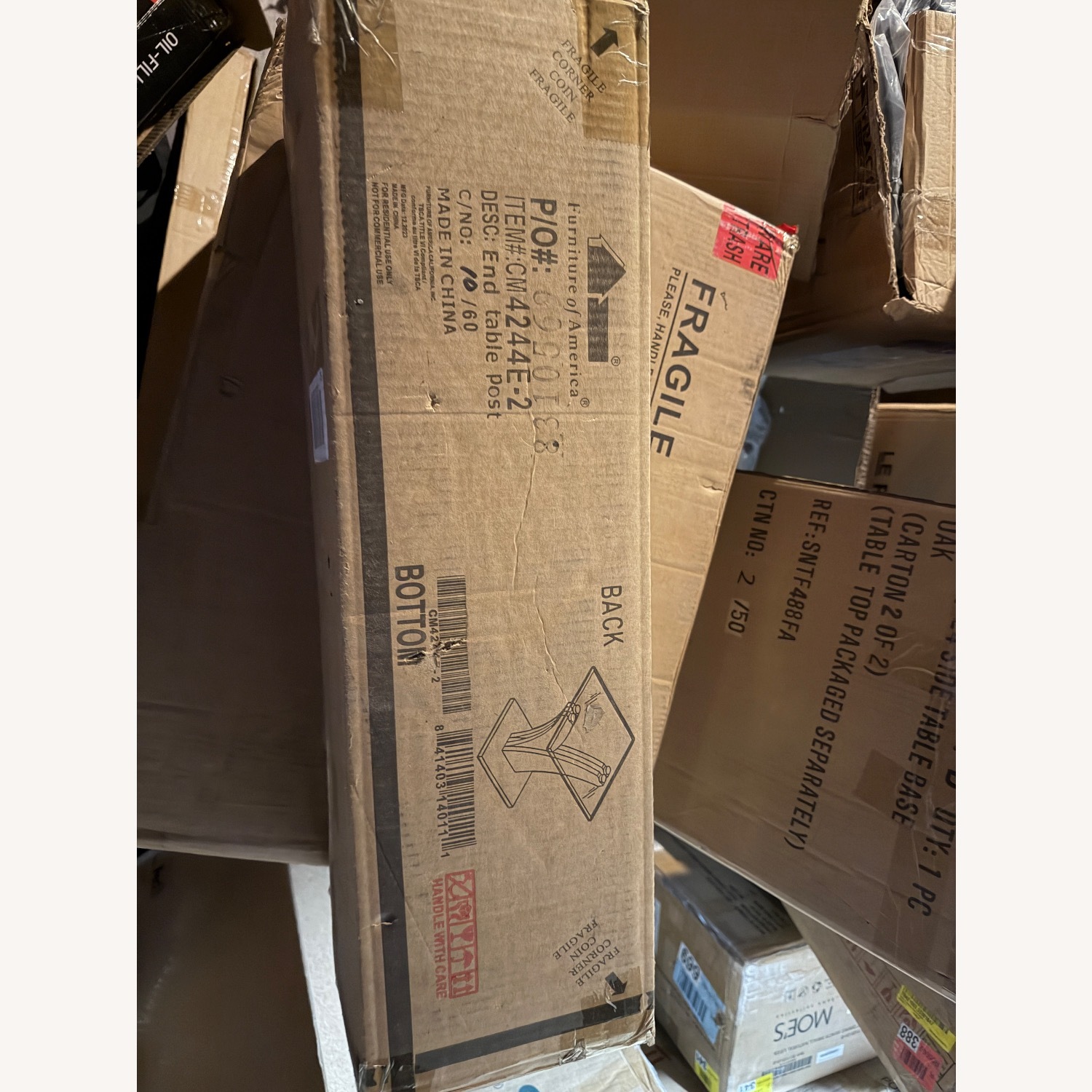 Furniture of America Glass Side Table - image-2