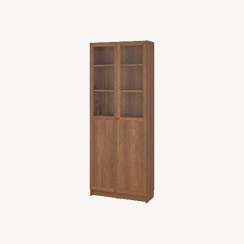 Used IKEA Billy Oxberg Dark Brown Wood Bookcase for sale on AptDeco