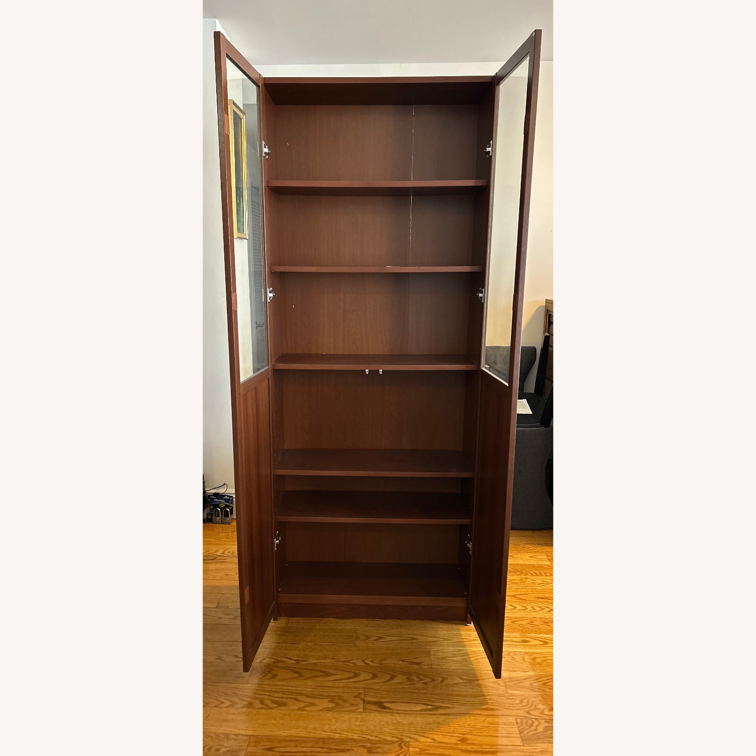 IKEA Billy Oxberg Dark Brown Wood Bookcase - image-2