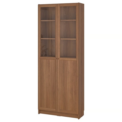 Used IKEA Billy Oxberg Dark Brown Wood Bookcase for sale on AptDeco