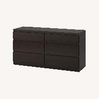 IKEA Kullen Chest 6 Drawers in Black/Brown