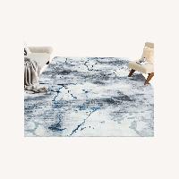 Garvee Blue Fabric Area Rug 9' x 12'