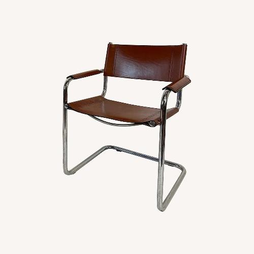 Used Vintage Brown Leather Breuer Style Dining Chairs for sale on AptDeco
