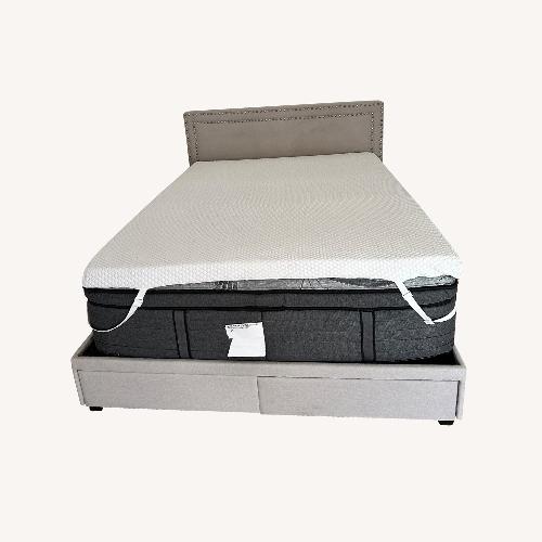 Used Wayfair Natural Linen Queen Bed for sale on AptDeco