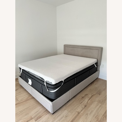 Used Wayfair Natural Linen Queen Bed for sale on AptDeco